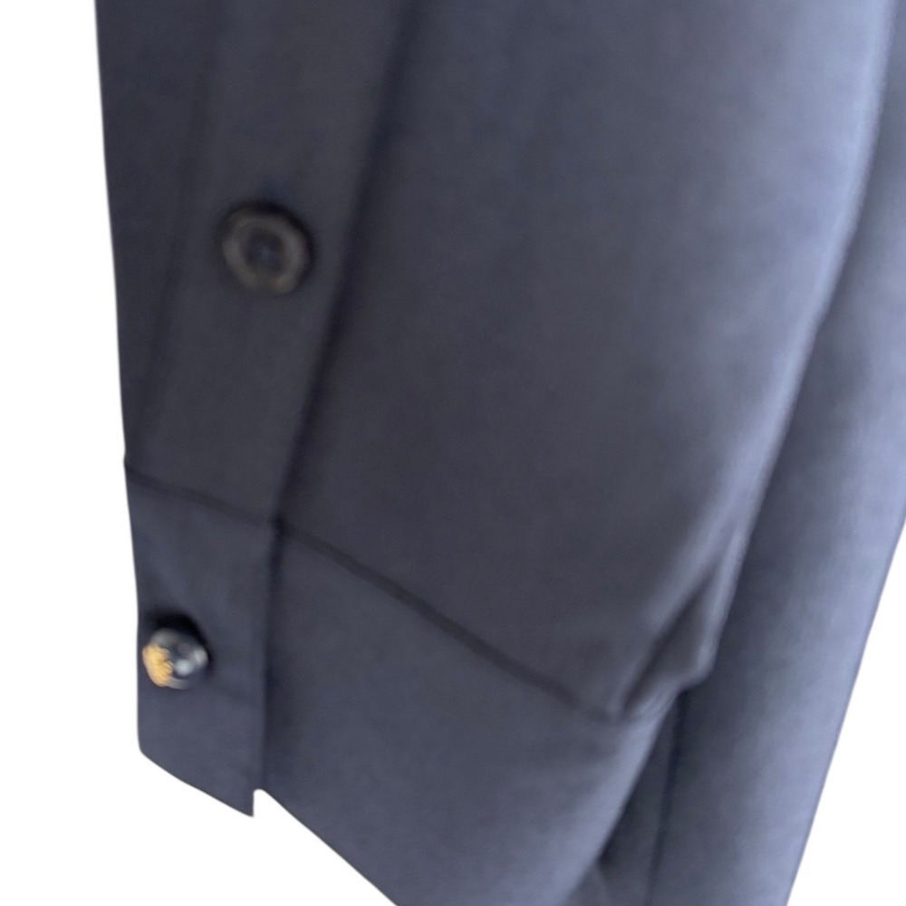 Tory Burch Jane Navy Ruffle Front Long Sleeve Shift Dress Size 14 NWT - Picture 10 of 14